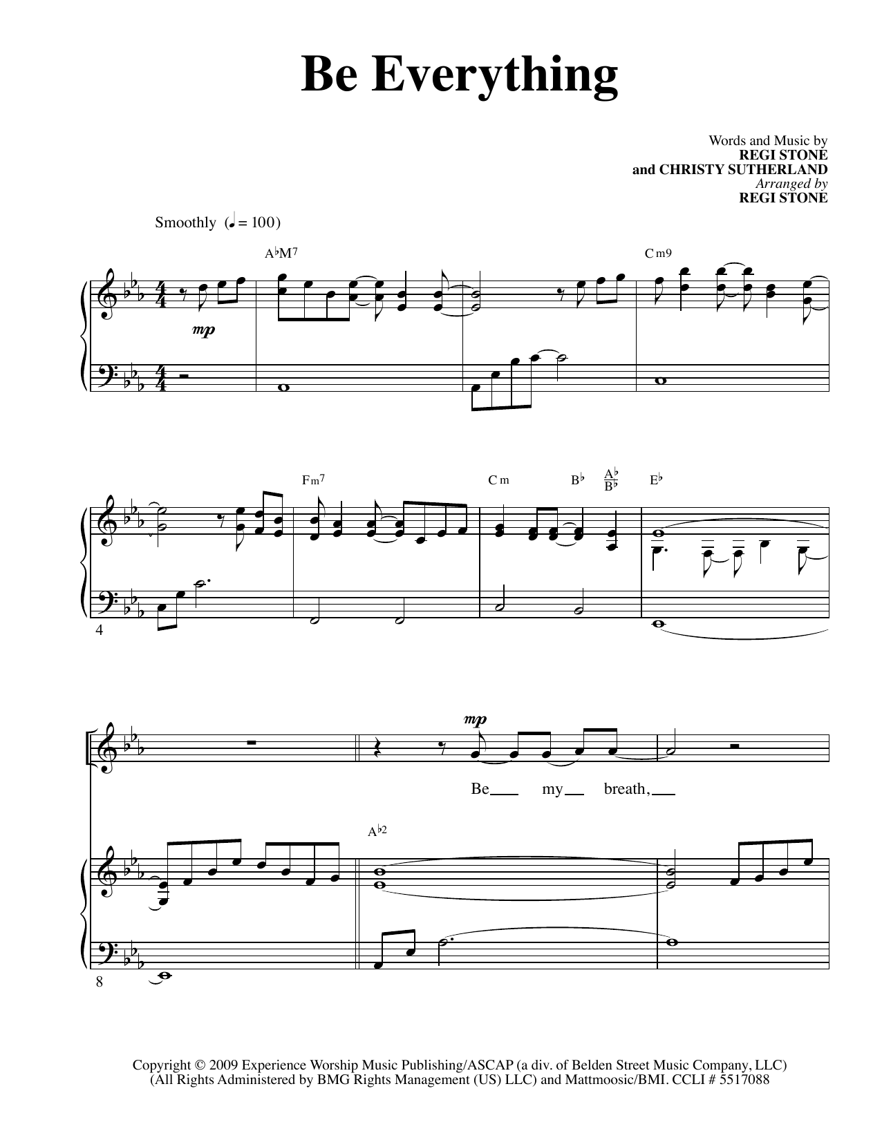 Regi Stone Be Everything sheet music notes and chords. Download Printable PDF.