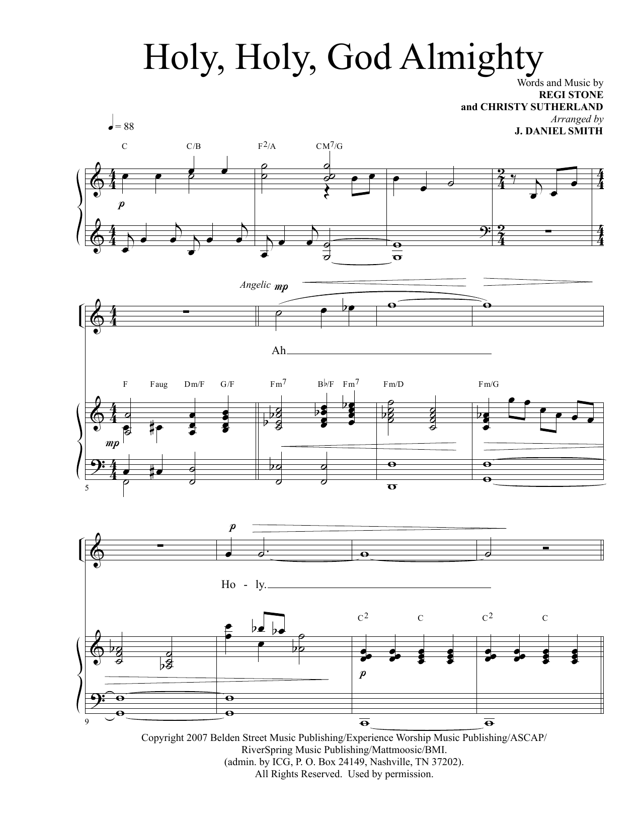Learn to play Regi Stone and Christy Sutherland Holy, Holy God Almighty (arr. J. Daniel Smith) sheet music for SATB Choir in minutes. Price: 3.9900$ Regi Stone and Christy Sutherland Holy, Holy God Almighty (arr. J. Daniel Smith) sheet music notes and chords arranged for SATB Choir