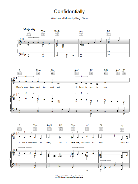 Reginald Dixon Confidentially sheet music notes and chords. Download Printable PDF.