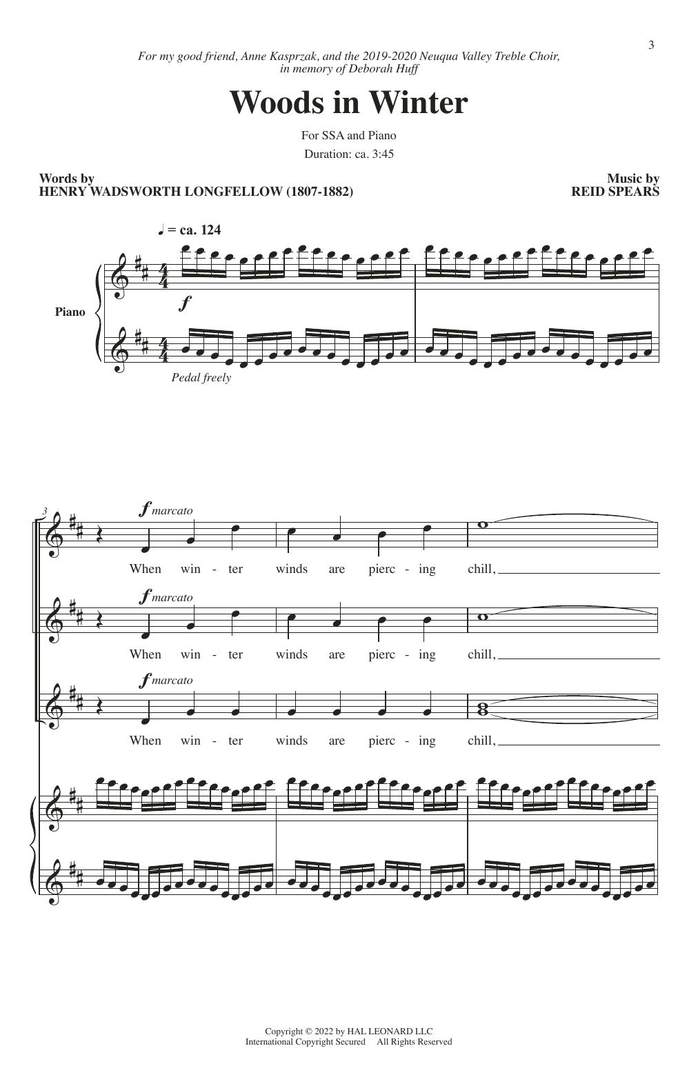 Reid Spears Woods In Winter sheet music notes and chords. Download Printable PDF.