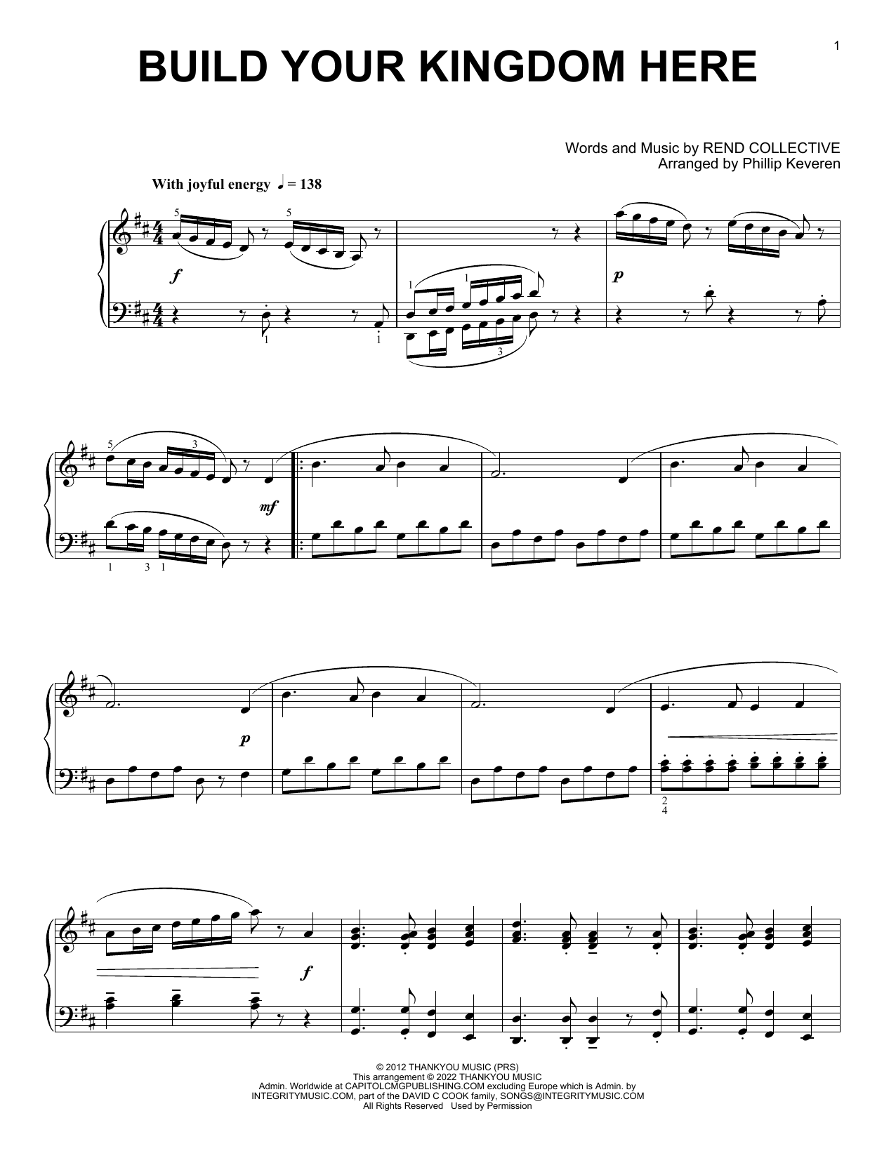 Rend Collective 'Build Your Kingdom Here [Classical version] (arr