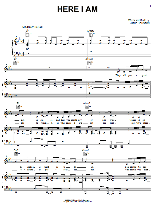 Learn to play Renee Sandstrom Here I Am sheet music for Easy Piano in minutes. Renee Sandstrom Here I Am sheet music notes and chords. Download Printable PDF.