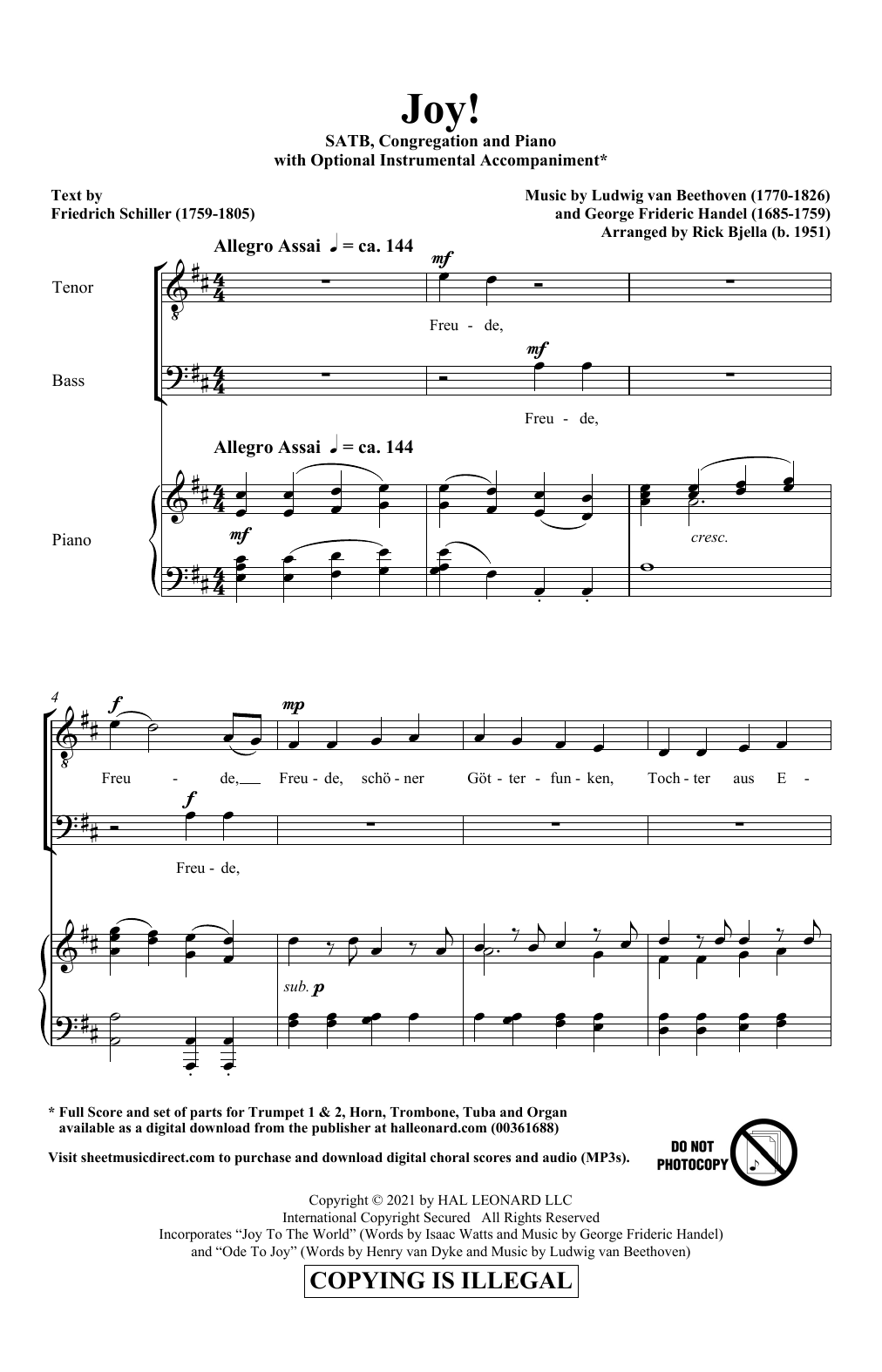 Richard Bjella Joy! sheet music notes and chords. Download Printable PDF.