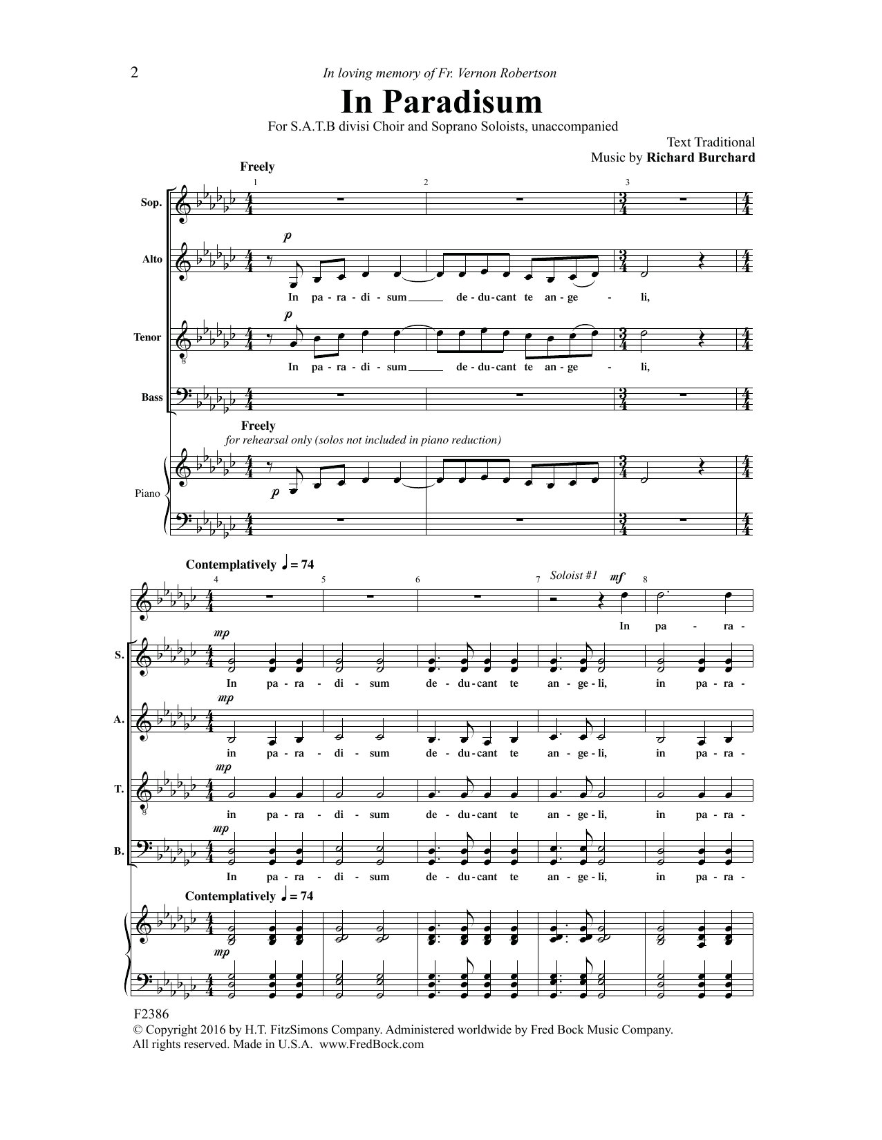 Richard Burchard In Paradisum sheet music notes and chords. Download Printable PDF.