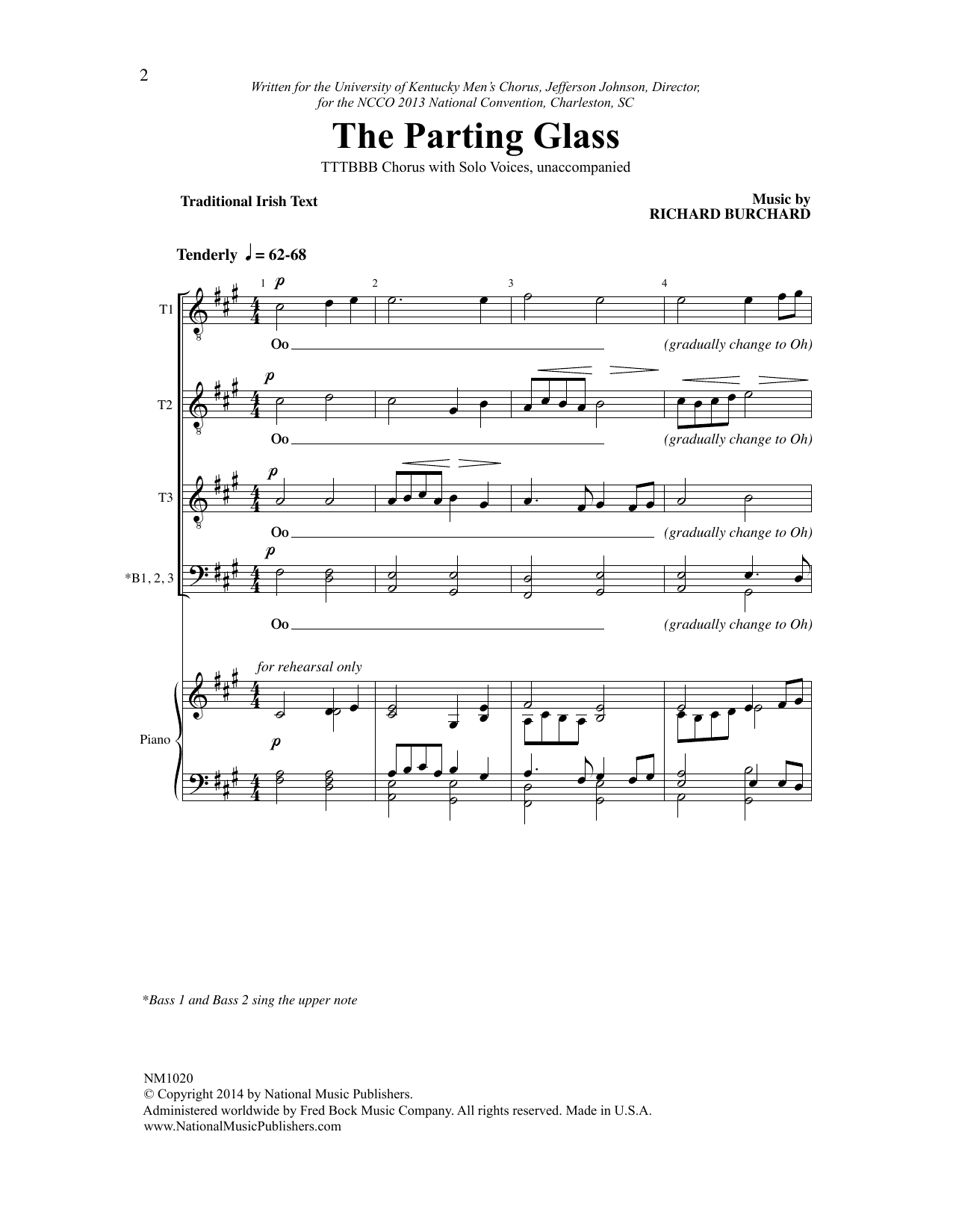 Richard Burchard The Parting Glass sheet music notes and chords. Download Printable PDF.