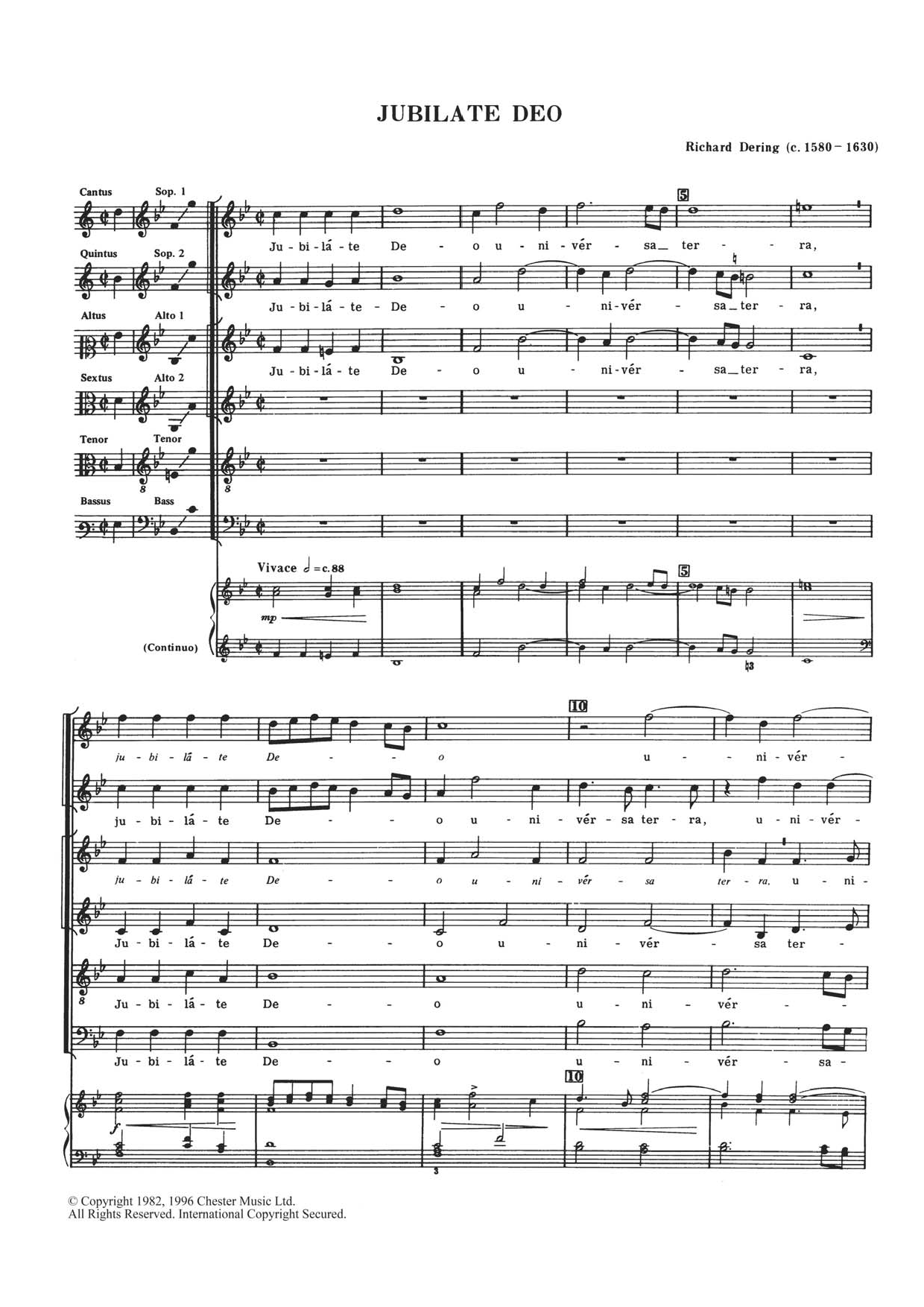 Richard Dering Jubilate Deo sheet music notes and chords. Download Printable PDF.