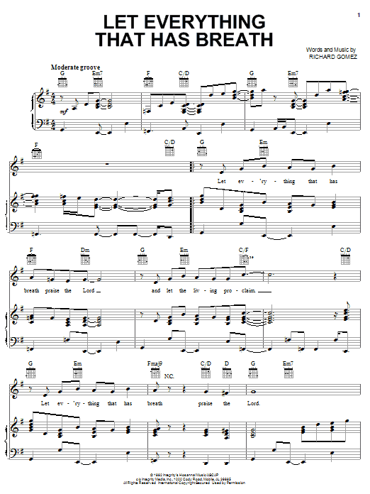 Richard Gomez Let Everything That Has Breath Sheet Music Pdf