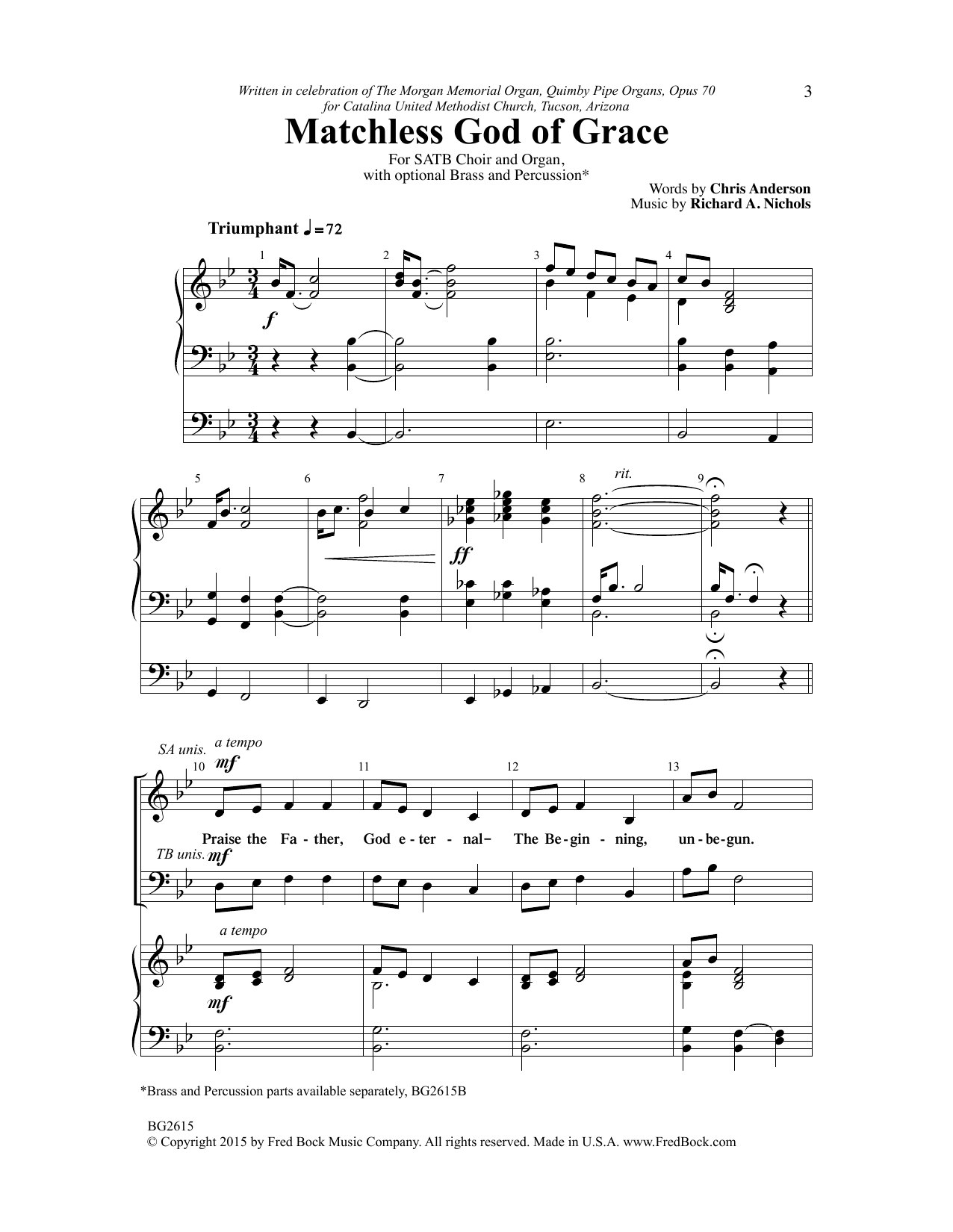 Learn to play Richard Nichols Matchless God Of Grace sheet music for SATB Choir in minutes. Price: 3.9900$ Richard Nichols Matchless God Of Grace sheet music notes and chords arranged for SATB Choir