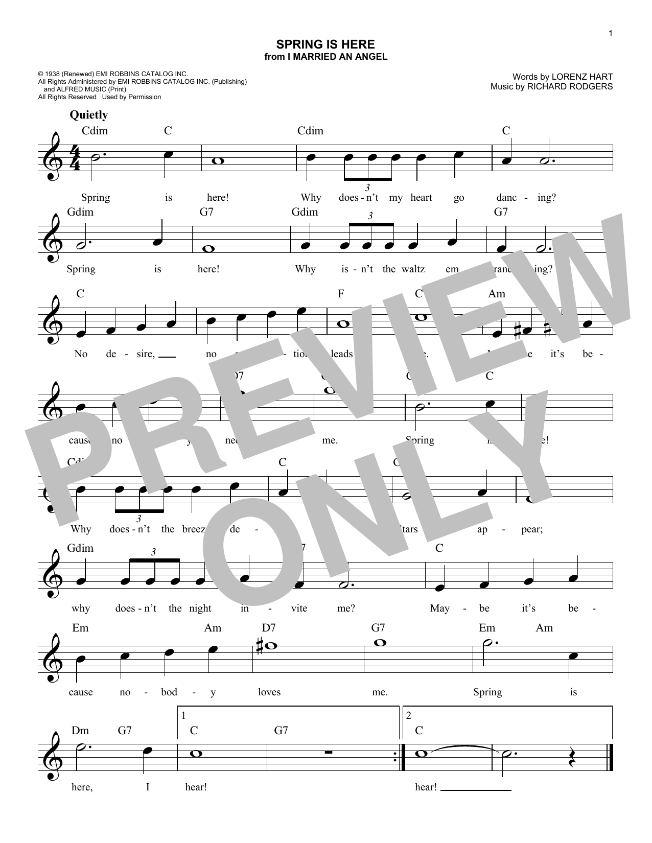 Learn to play Richard Rodgers Spring Is Here sheet music for Lead Sheet / Fake Book in minutes. Richard Rodgers Spring Is Here sheet music notes and chords. Download Printable PDF.