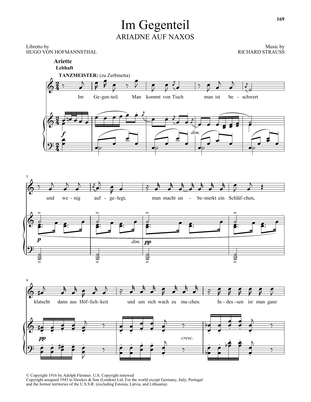 Richard Strauss Im Gegenteil sheet music notes and chords. Download Printable PDF.