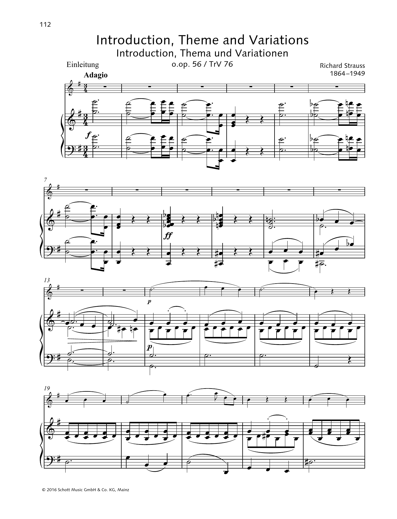 Learn to play Richard Strauss Introduction, Theme and Variations sheet music for Woodwind Solo in minutes. Price: 5.9900$ Richard Strauss Introduction, Theme and Variations sheet music notes and chords arranged for Woodwind Solo