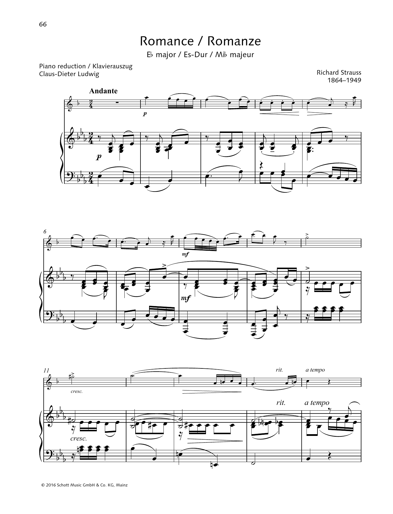 Learn to play Richard Strauss Romance E-flat major sheet music for Woodwind Solo in minutes. Price: 5.9900$ Richard Strauss Romance E-flat major sheet music notes and chords arranged for Woodwind Solo