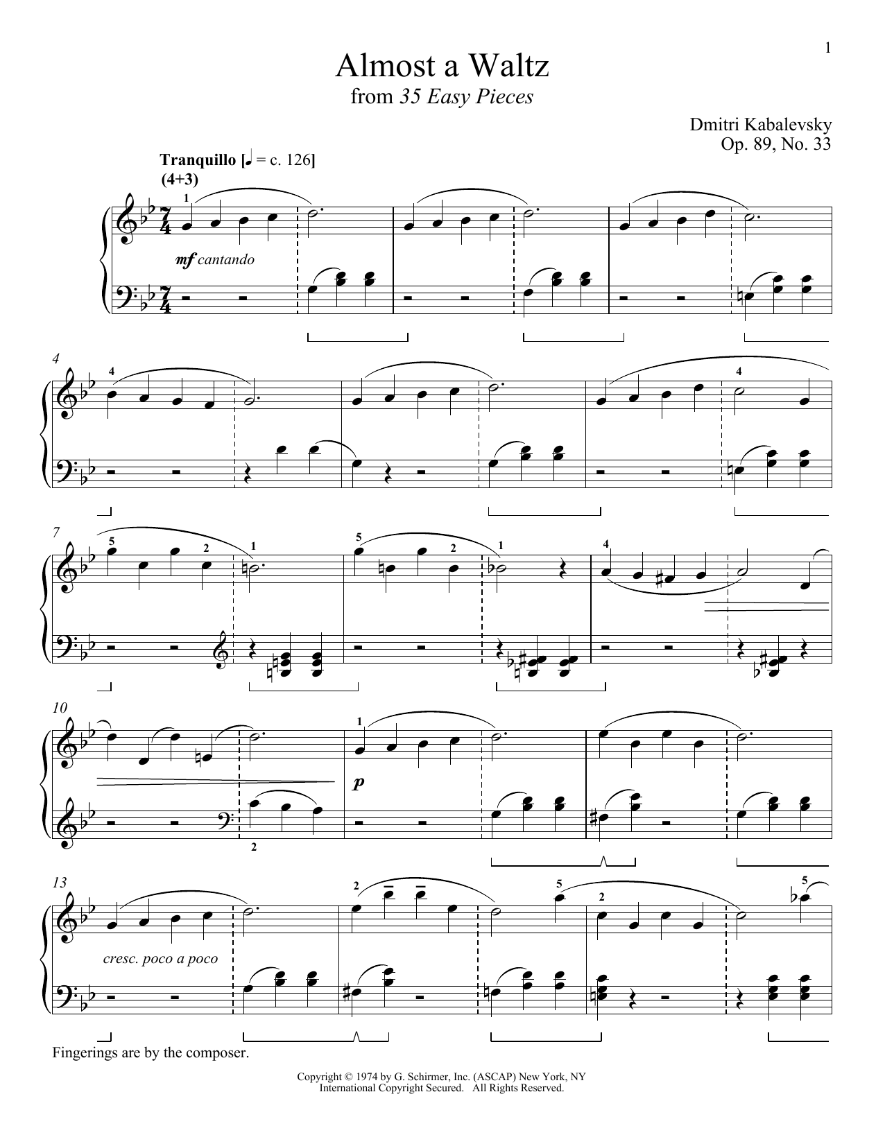 Richard Walters Almost A Waltz sheet music notes and chords. Download Printable PDF.