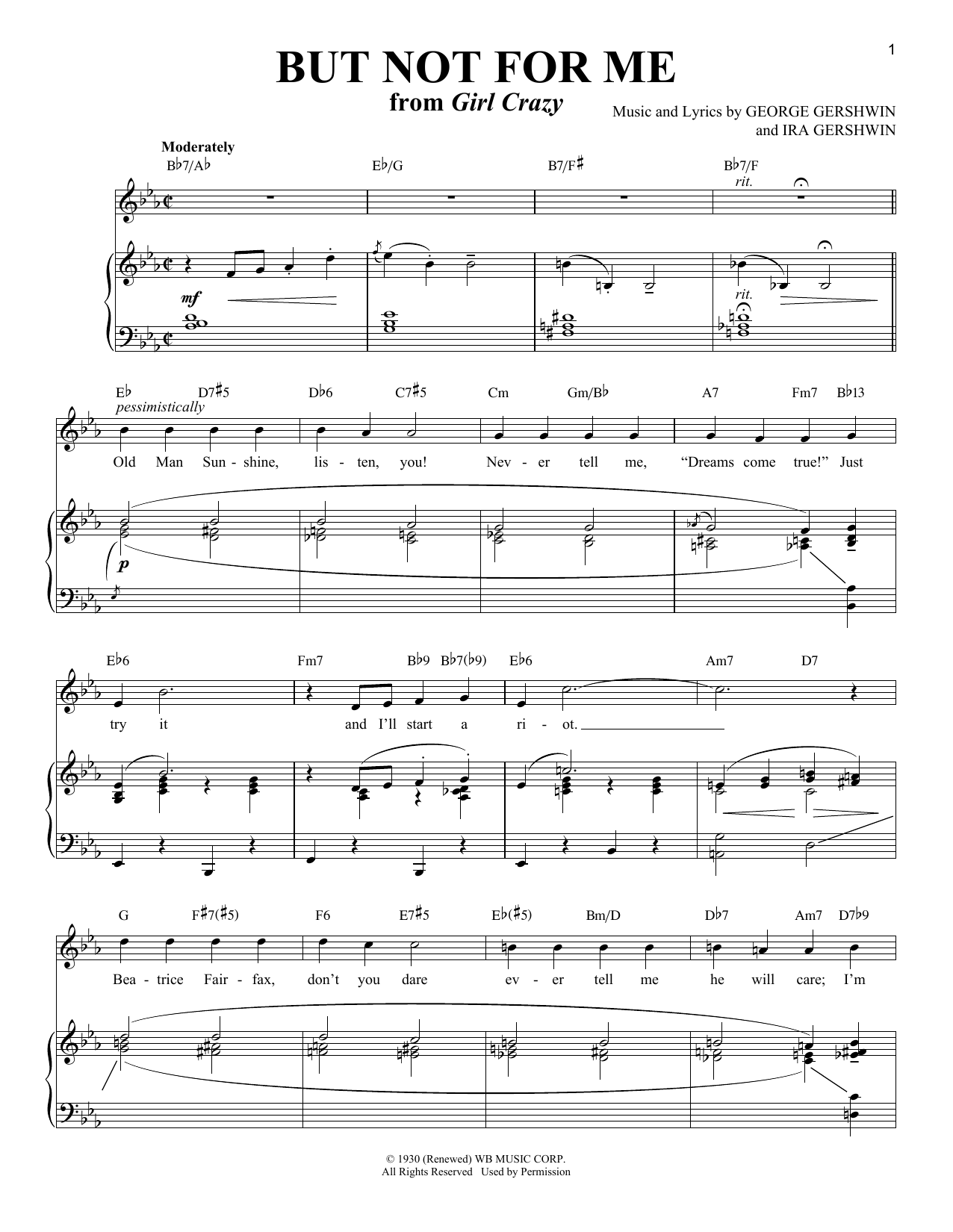 Richard Walters 'But Not For Me' Sheet Music | Download Printable PDF  Chords & Score at FreshSheetMusic.com