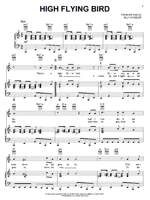 Richie Havens High Flying Bird sheet music notes and chords. Download Printable PDF.