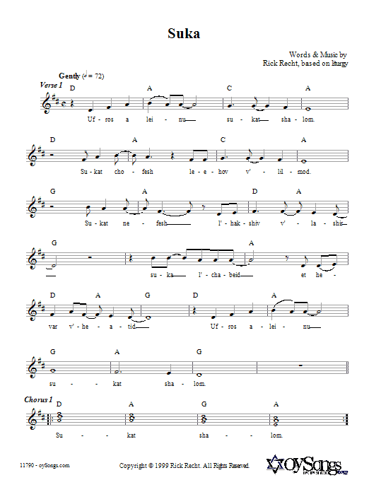 Rick Recht Suka sheet music notes and chords. Download Printable PDF.