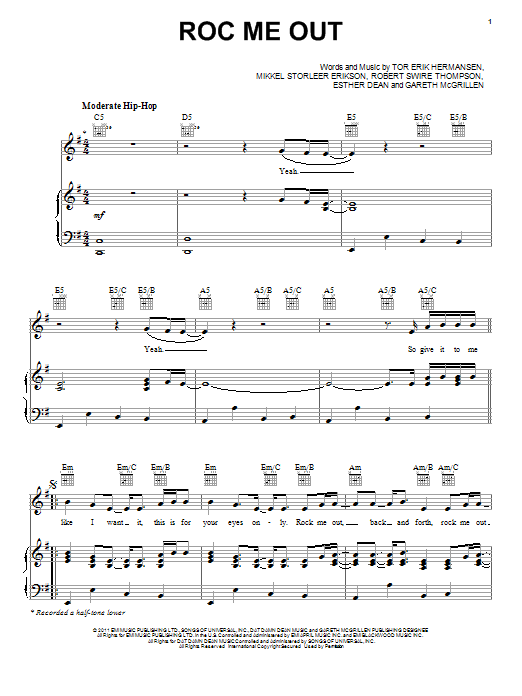 Rihanna Roc Me Out sheet music notes and chords. Download Printable PDF.