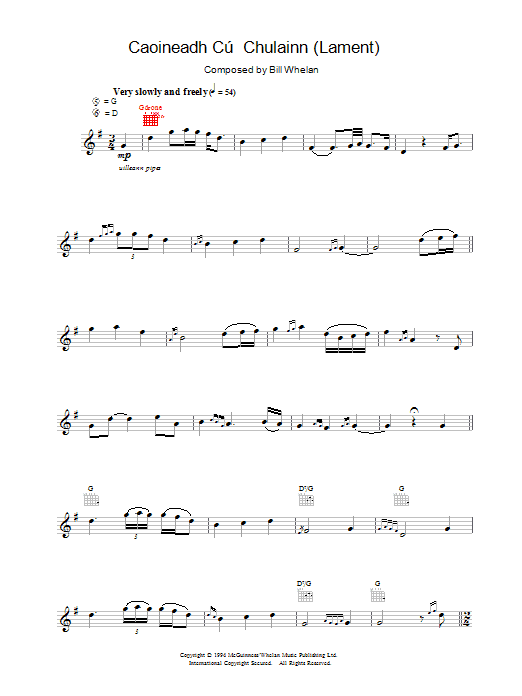 Bill Whelan Caoineadh Chú Chulainn (from Riverdance) sheet music notes and chords. Download Printable PDF.