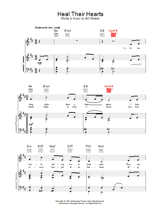 Bill Whelan Heal Their Hearts (from Riverdance) sheet music notes and chords. Download Printable PDF.