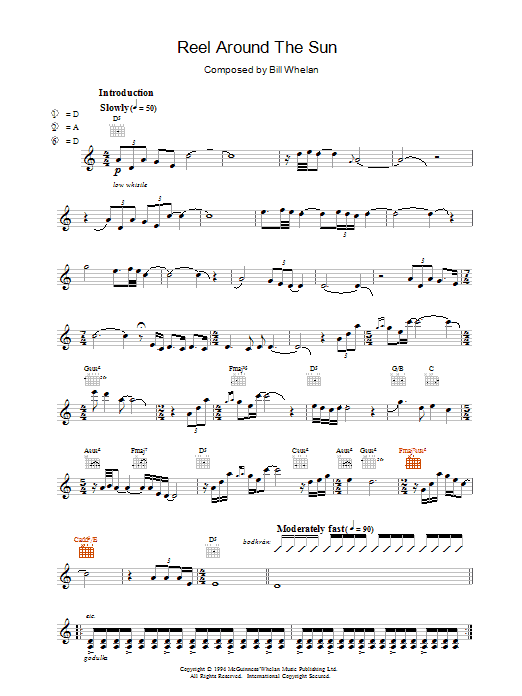 Bill Whelan Reel Around The Sun (from Riverdance) sheet music notes and chords. Download Printable PDF.