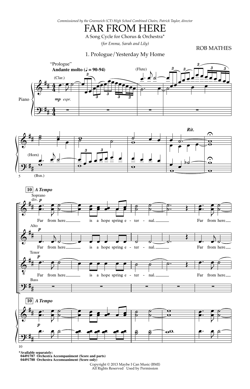 Rob Mathes Far From Here sheet music notes and chords. Download Printable PDF.