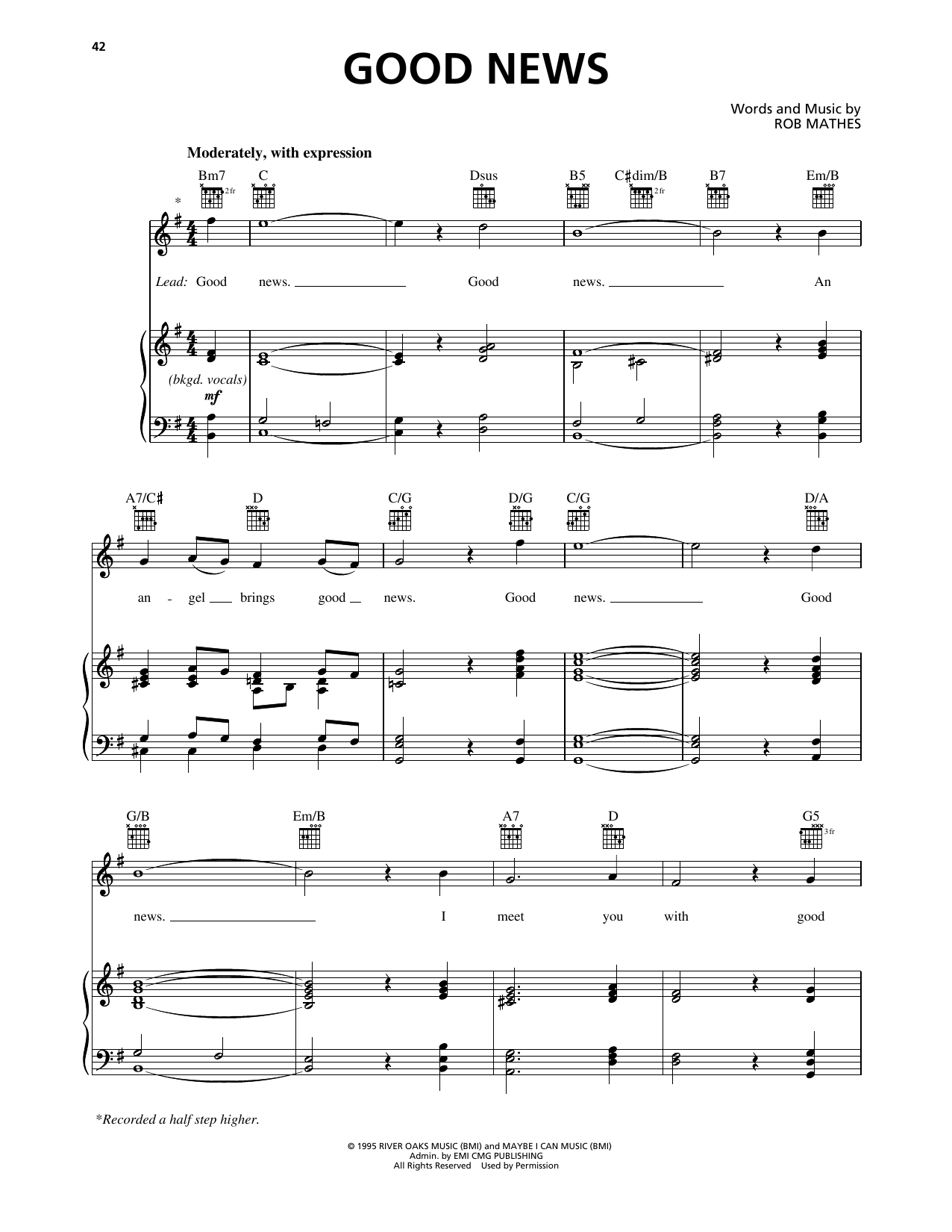 Rob Mathes Good News sheet music notes and chords. Download Printable PDF.