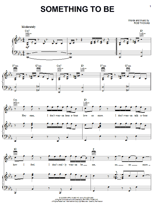 Rob Thomas Something To Be sheet music notes and chords. Download Printable PDF.