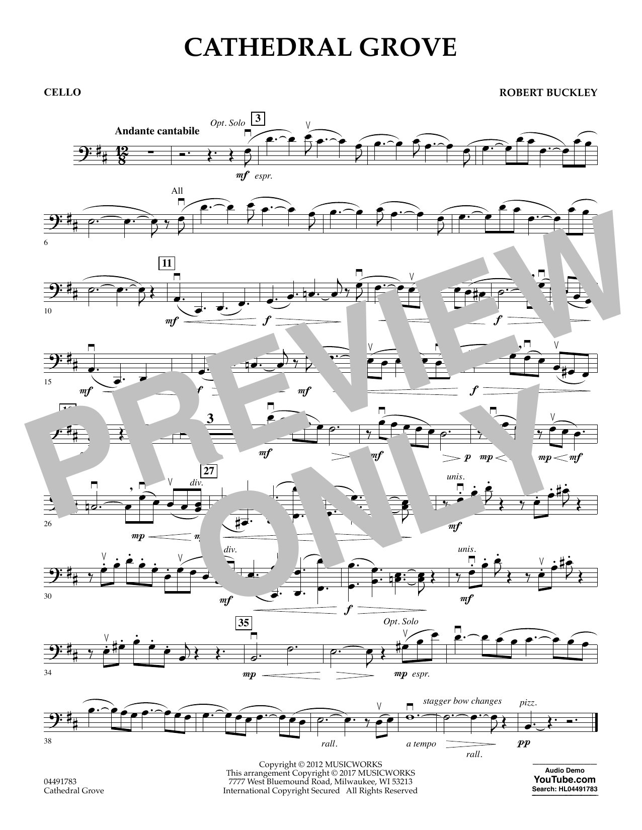 Learn to play Robert Buckley Cathedral Grove - Cello sheet music for Orchestra in minutes. Robert Buckley Cathedral Grove - Cello sheet music notes and chords. Download Printable PDF.