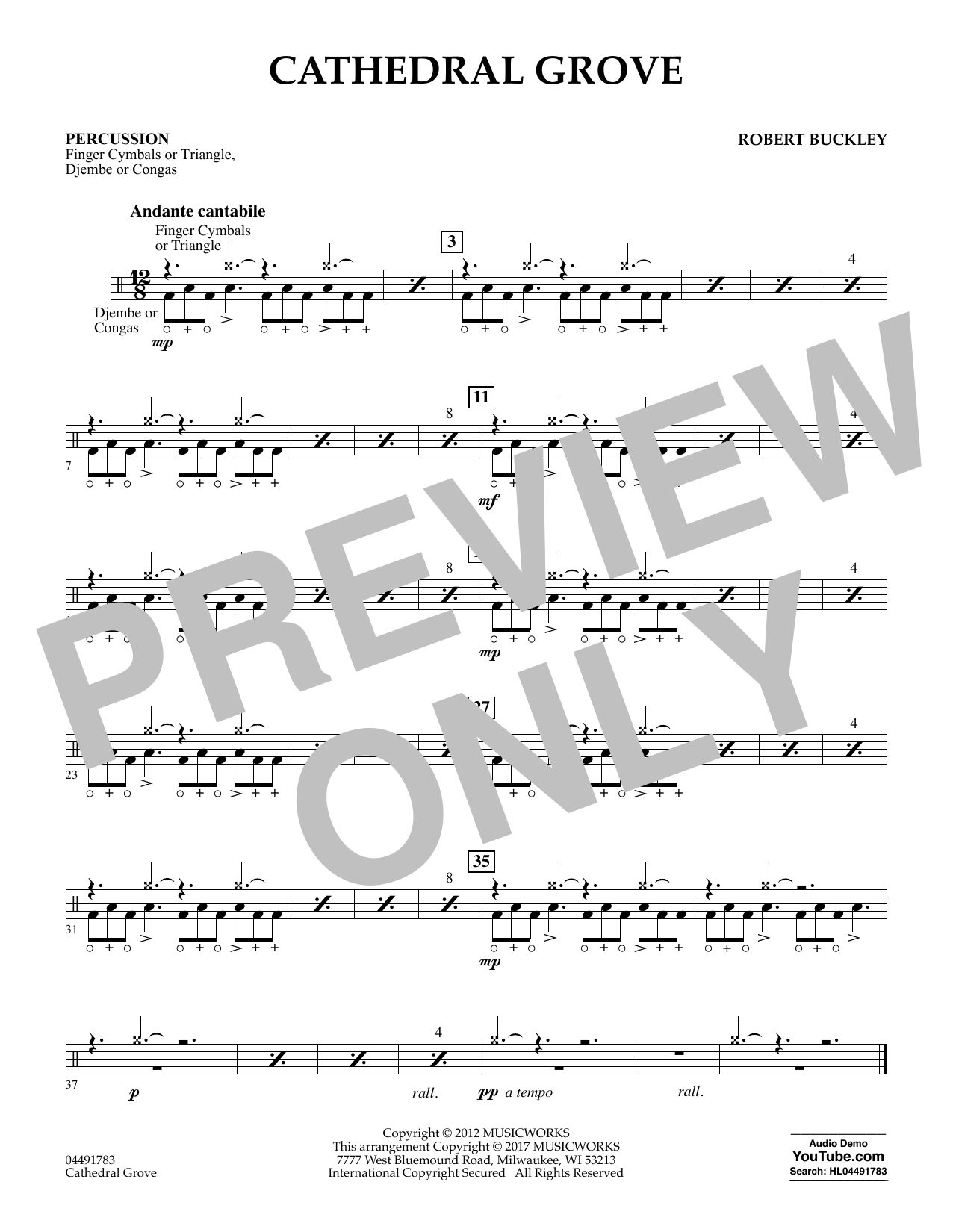 Learn to play Robert Buckley Cathedral Grove - Percussion sheet music for Orchestra in minutes. Robert Buckley Cathedral Grove - Percussion sheet music notes and chords. Download Printable PDF.