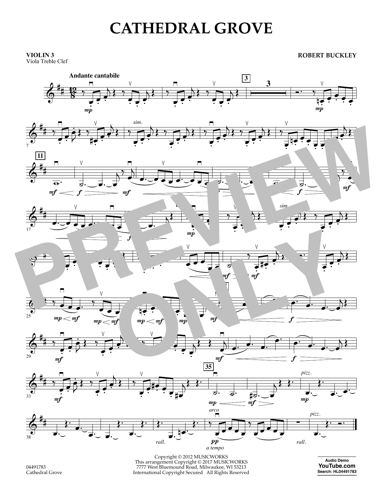 Learn to play Robert Buckley Cathedral Grove - Violin 3 (Viola Treble Clef) sheet music for Orchestra in minutes. Robert Buckley Cathedral Grove - Violin 3 (Viola Treble Clef) sheet music notes and chords. Download Printable PDF.