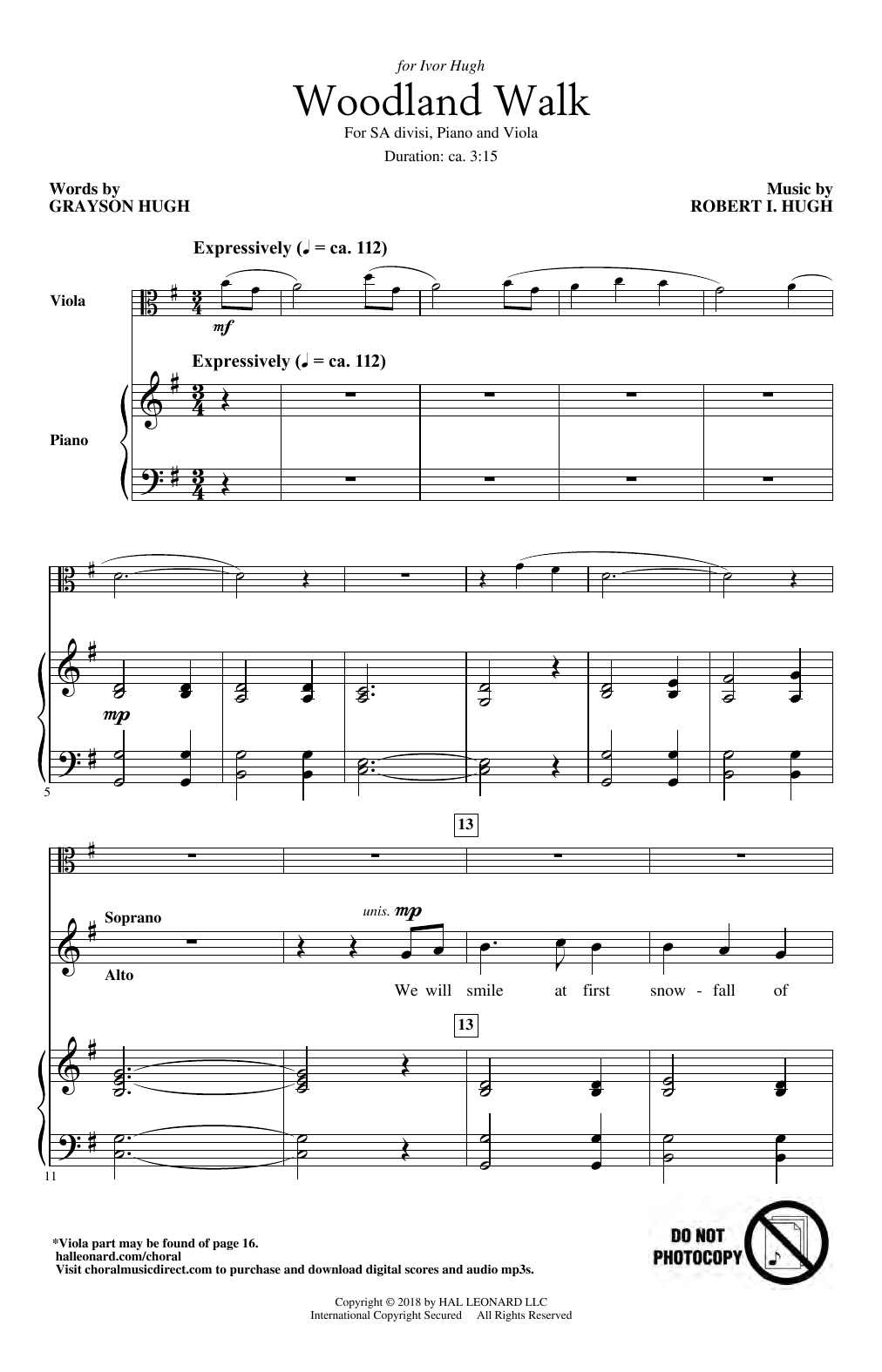 Robert I. Hugh Woodland Walk sheet music notes and chords. Download Printable PDF.