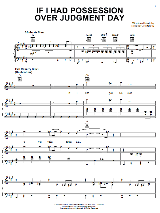 Learn to play Robert Johnson If I Had Possession Over Judgment Day sheet music for Guitar Tab in minutes. Price: 7.8900$ Robert Johnson If I Had Possession Over Judgment Day sheet music notes and chords arranged for Guitar Tab