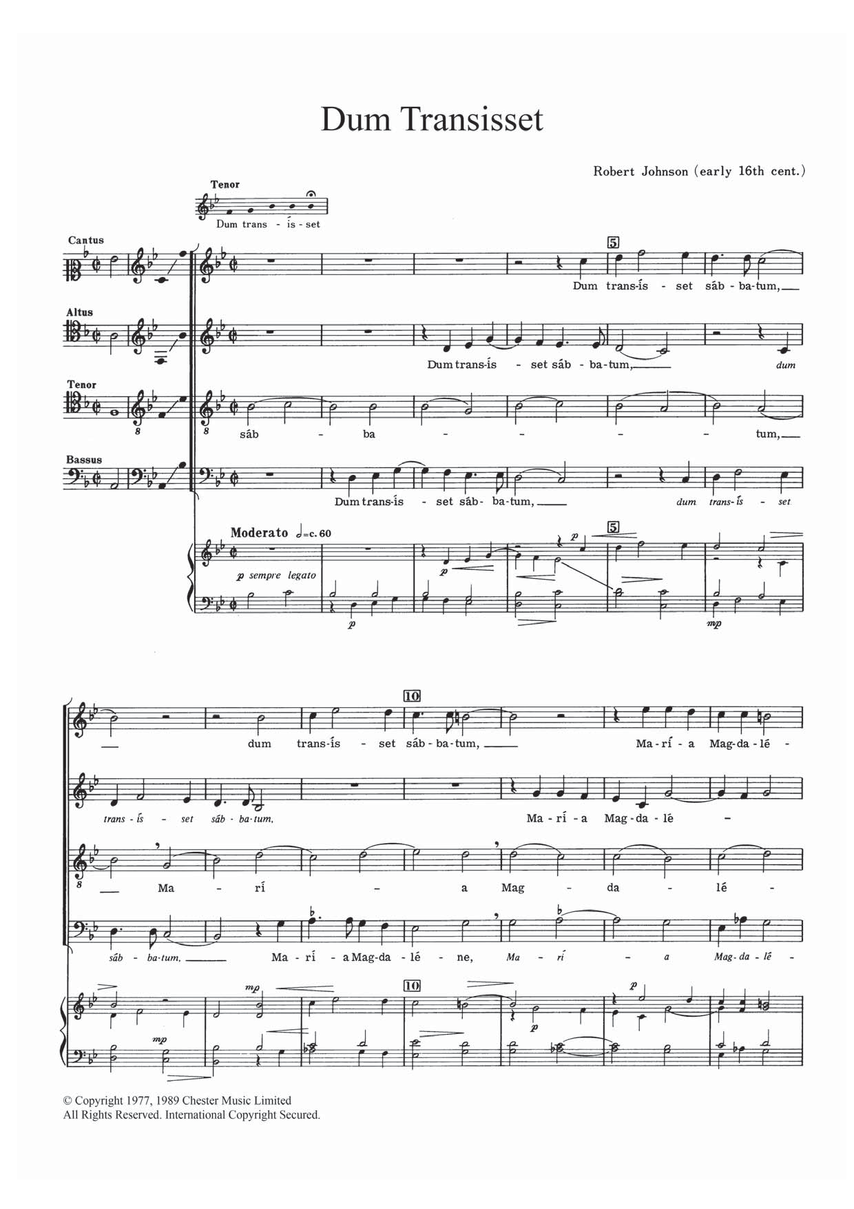 Learn to play Robert Johnson Dum Transisset sheet music for SATB Choir in minutes. Price: 3.9900$ Robert Johnson Dum Transisset sheet music notes and chords arranged for SATB Choir