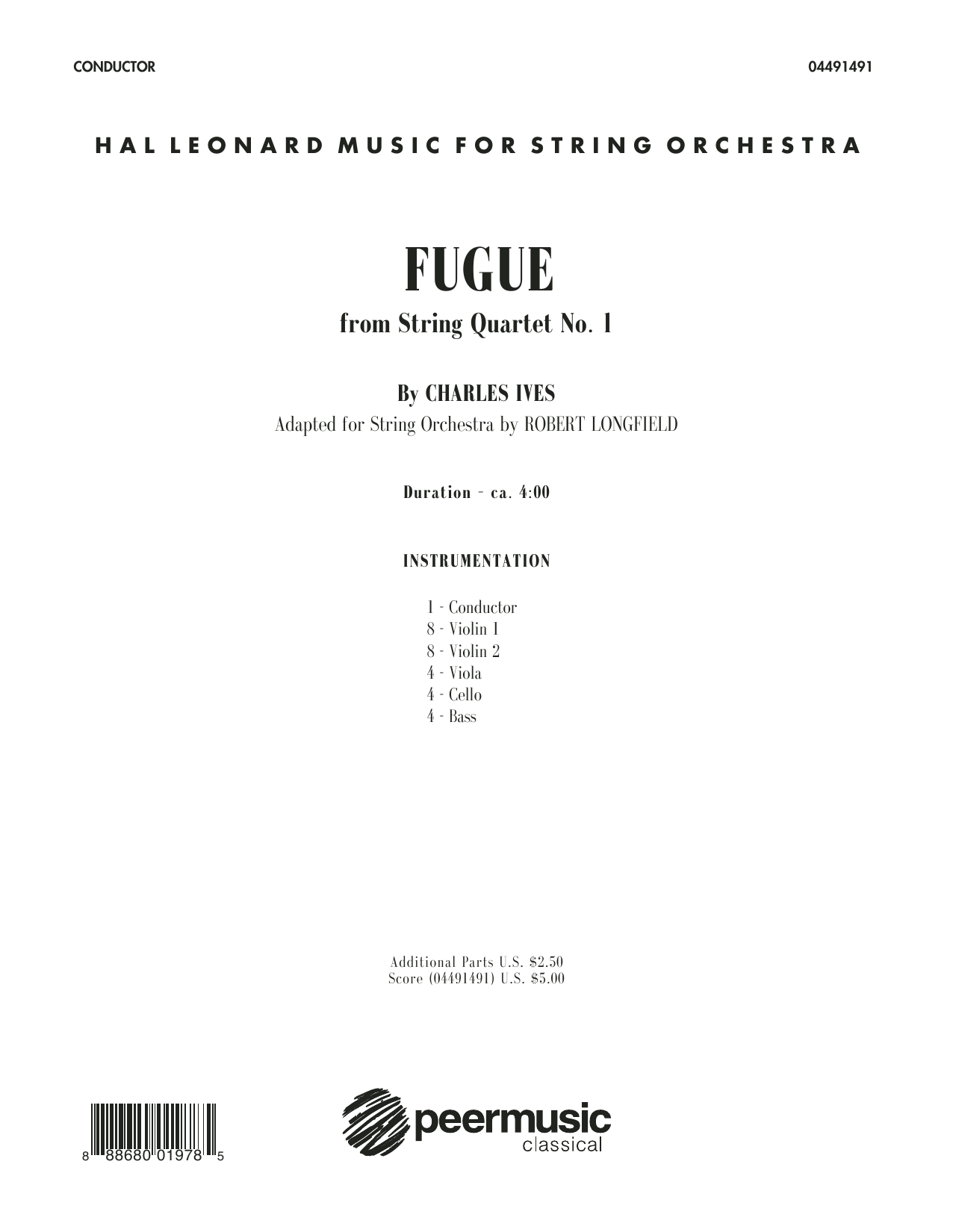 Learn to play Robert Longfield Fugue from String Quartet No. 1 - Conductor Score (Full Score) sheet music for Orchestra in minutes. Robert Longfield Fugue from String Quartet No. 1 - Conductor Score (Full Score) sheet music notes and chords. Download Printable PDF.
