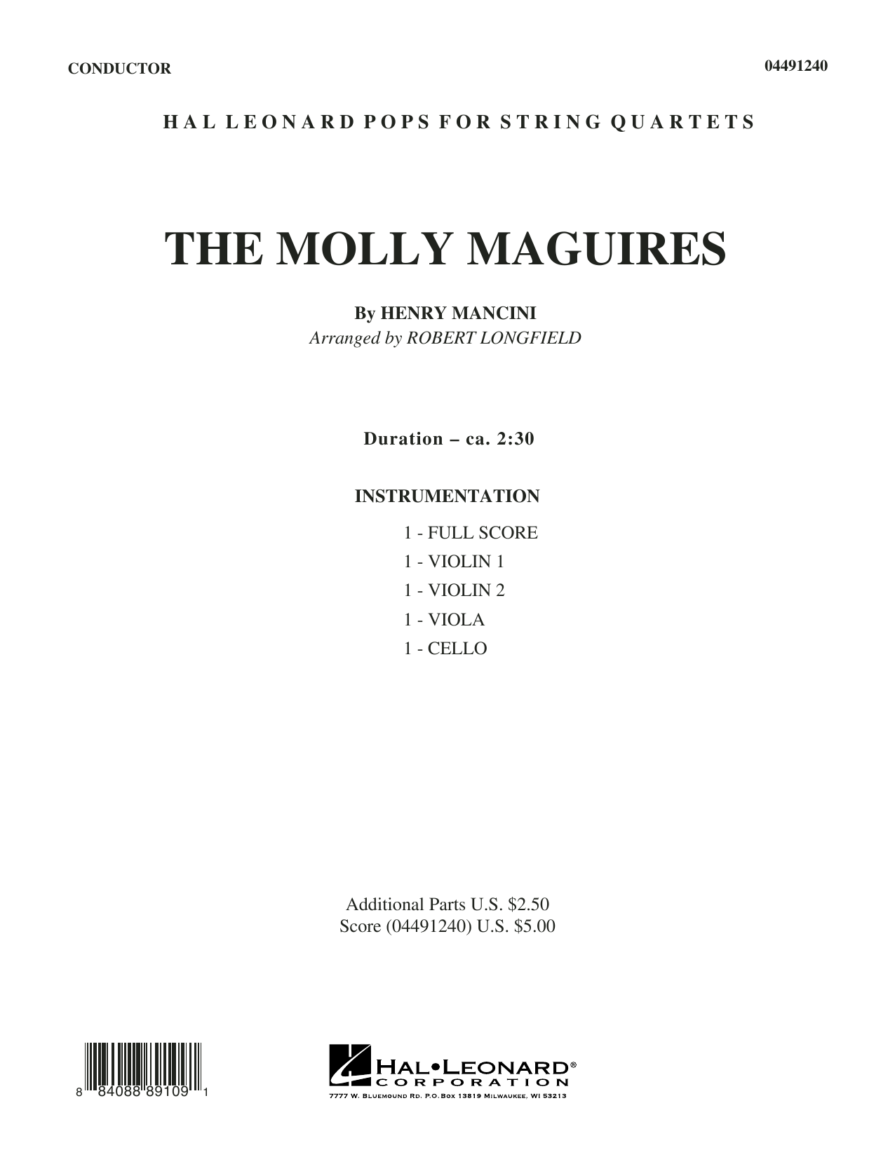 Learn to play Robert Longfield The Molly Maguires - Conductor Score (Full Score) sheet music for String Quartet in minutes. Price: 6.9900$ Robert Longfield The Molly Maguires - Conductor Score (Full Score) sheet music notes and chords arranged for String Quartet