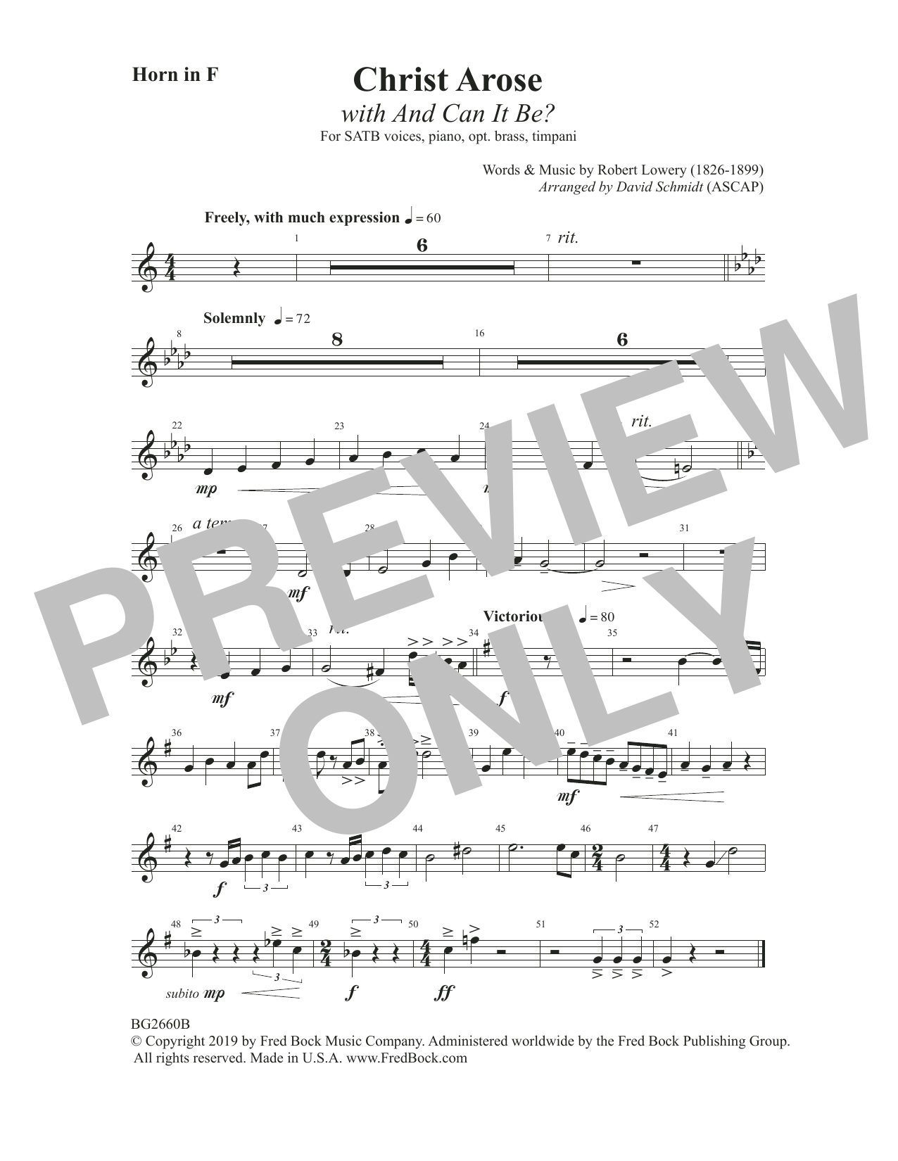 Learn to play Robert Lowry Christ Arose (with And Can It Be?) (arr. David Schmidt) - F Horn sheet music for Choir Instrumental Pak in minutes. Price: 6.9900$ Robert Lowry Christ Arose (with And Can It Be?) (arr. David Schmidt) - F Horn sheet music notes and chords arranged for Choir Instrumental Pak