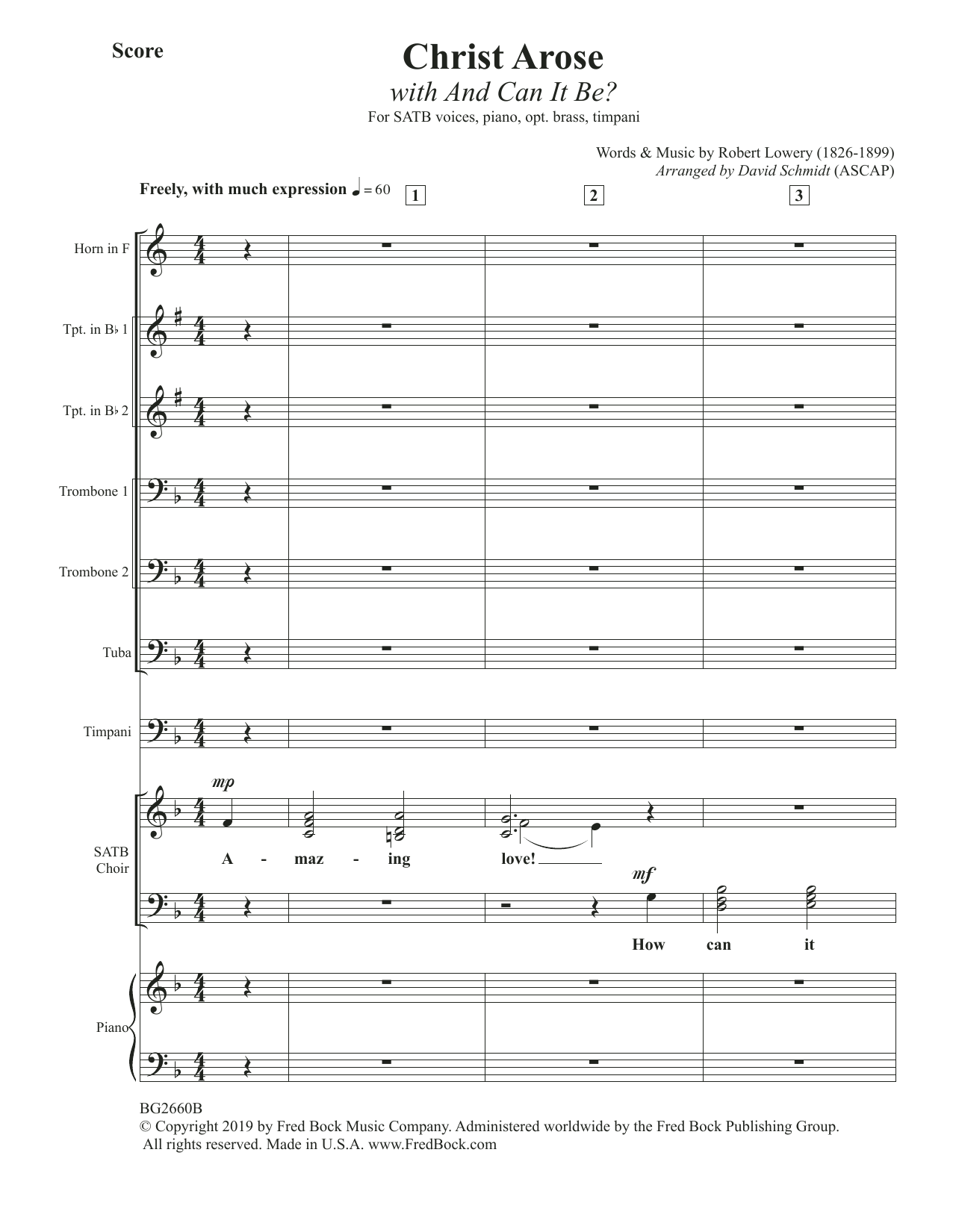 Learn to play Robert Lowry Christ Arose (with And Can It Be?) (arr. David Schmidt) - Score sheet music for Choir Instrumental Pak in minutes. Price: 6.9900$ Robert Lowry Christ Arose (with And Can It Be?) (arr. David Schmidt) - Score sheet music notes and chords arranged for Choir Instrumental Pak