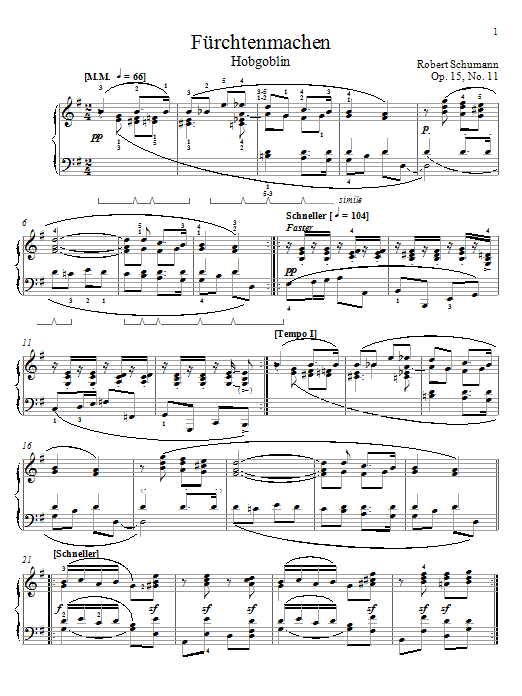 Learn to play Robert Schumann Frightening, Op. 15, No. 11 sheet music for Piano Solo in minutes. Robert Schumann Frightening, Op. 15, No. 11 sheet music notes and chords. Download Printable PDF.
