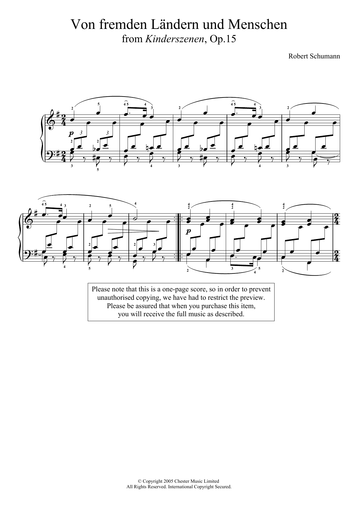 Learn to play Robert Schumann From Foreign Lands And People (from Scenes From Childhood) sheet music for Piano Solo in minutes. Robert Schumann From Foreign Lands And People (from Scenes From Childhood) sheet music notes and chords