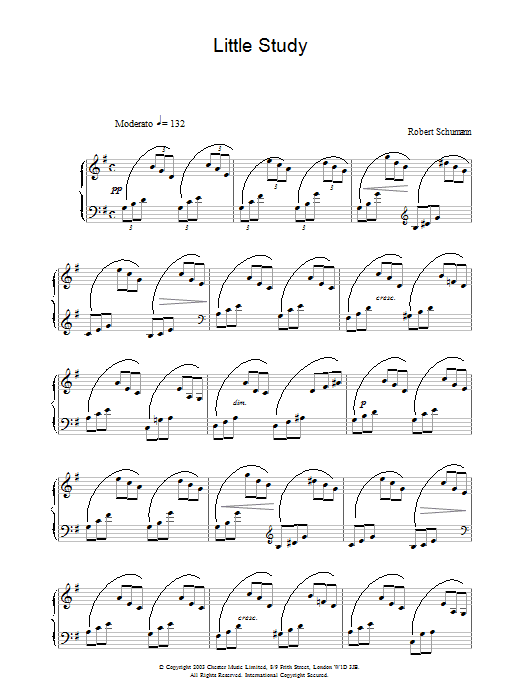 Robert Schumann Little Study sheet music notes and chords. Download Printable PDF.