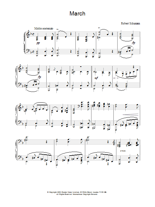 Robert Schumann March sheet music notes and chords. Download Printable PDF.