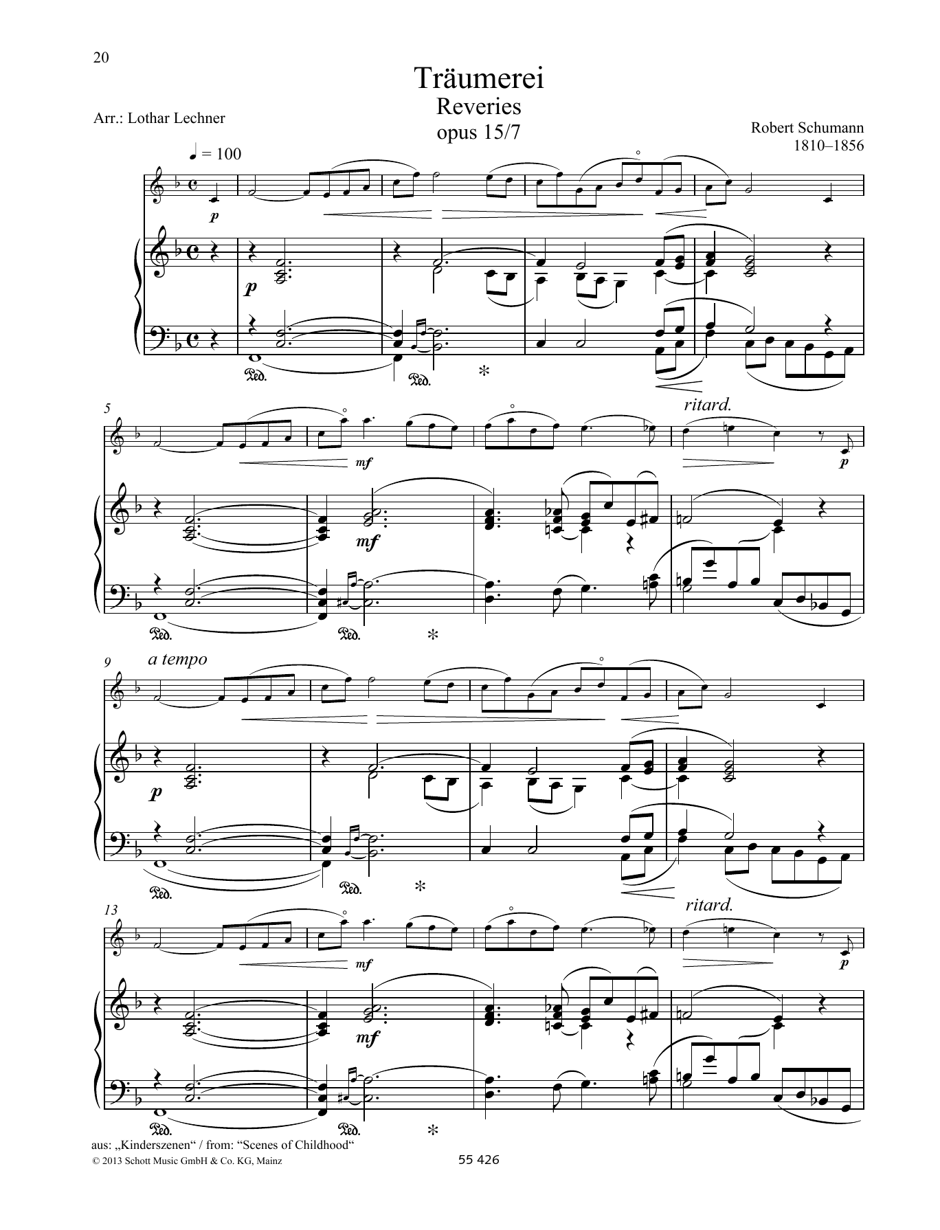 Robert Schumann Reveries sheet music notes and chords. Download Printable PDF.