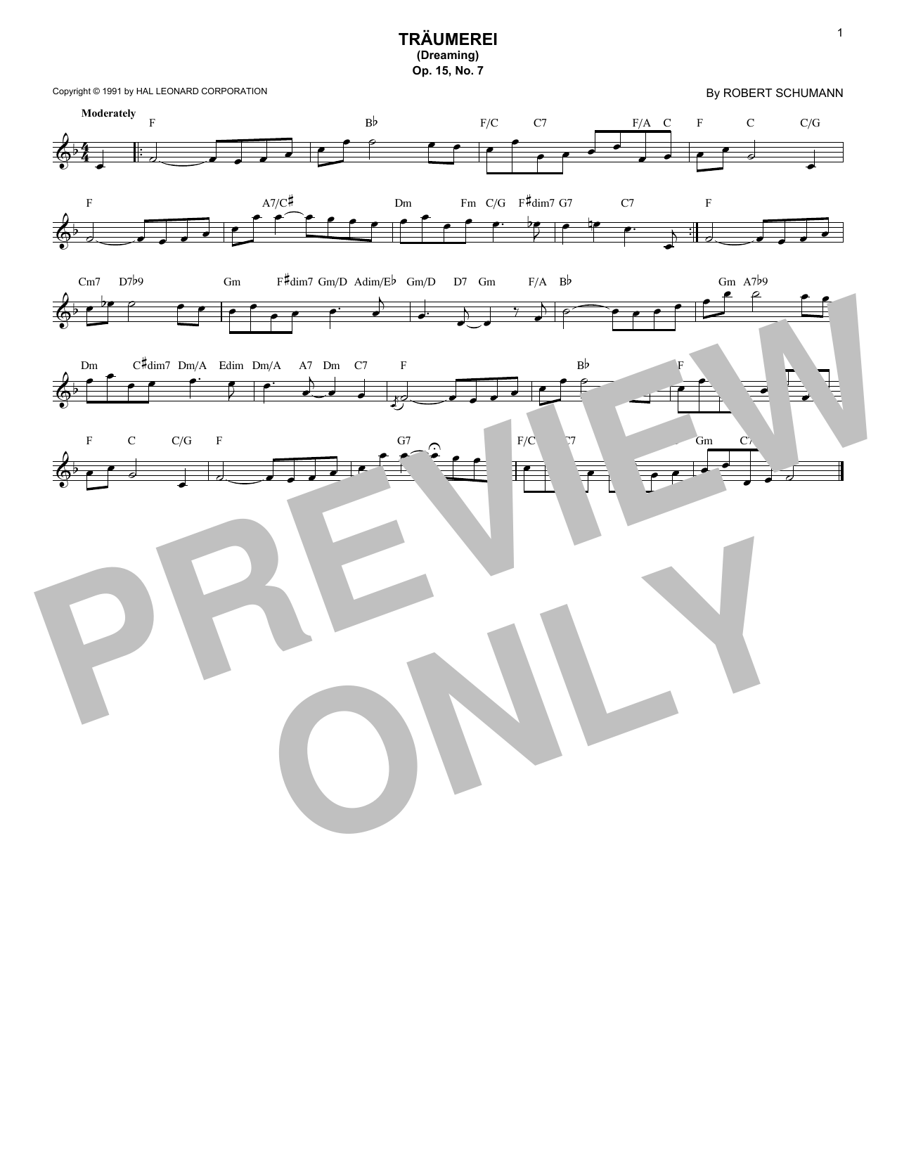 Learn to play Robert Schumann Traumerei (Dreaming), Op. 15, No. 7 sheet music for Lead Sheet / Fake Book in minutes. Price: 5.9900$ Robert Schumann Traumerei (Dreaming), Op. 15, No. 7 sheet music notes and chords arranged for Lead Sheet / Fake Book