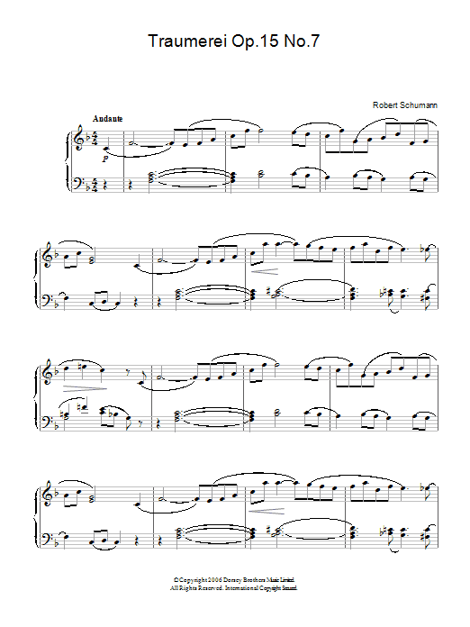 Robert Schumann Traumerei Op.15 No.7 sheet music notes and chords. Download Printable PDF.