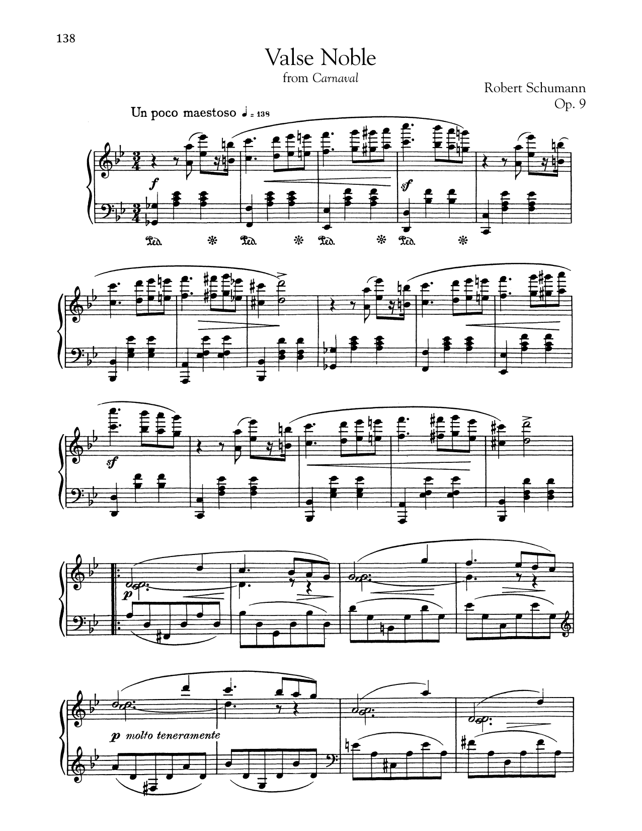 Robert Schumann Valse Noble sheet music notes and chords. Download Printable PDF.