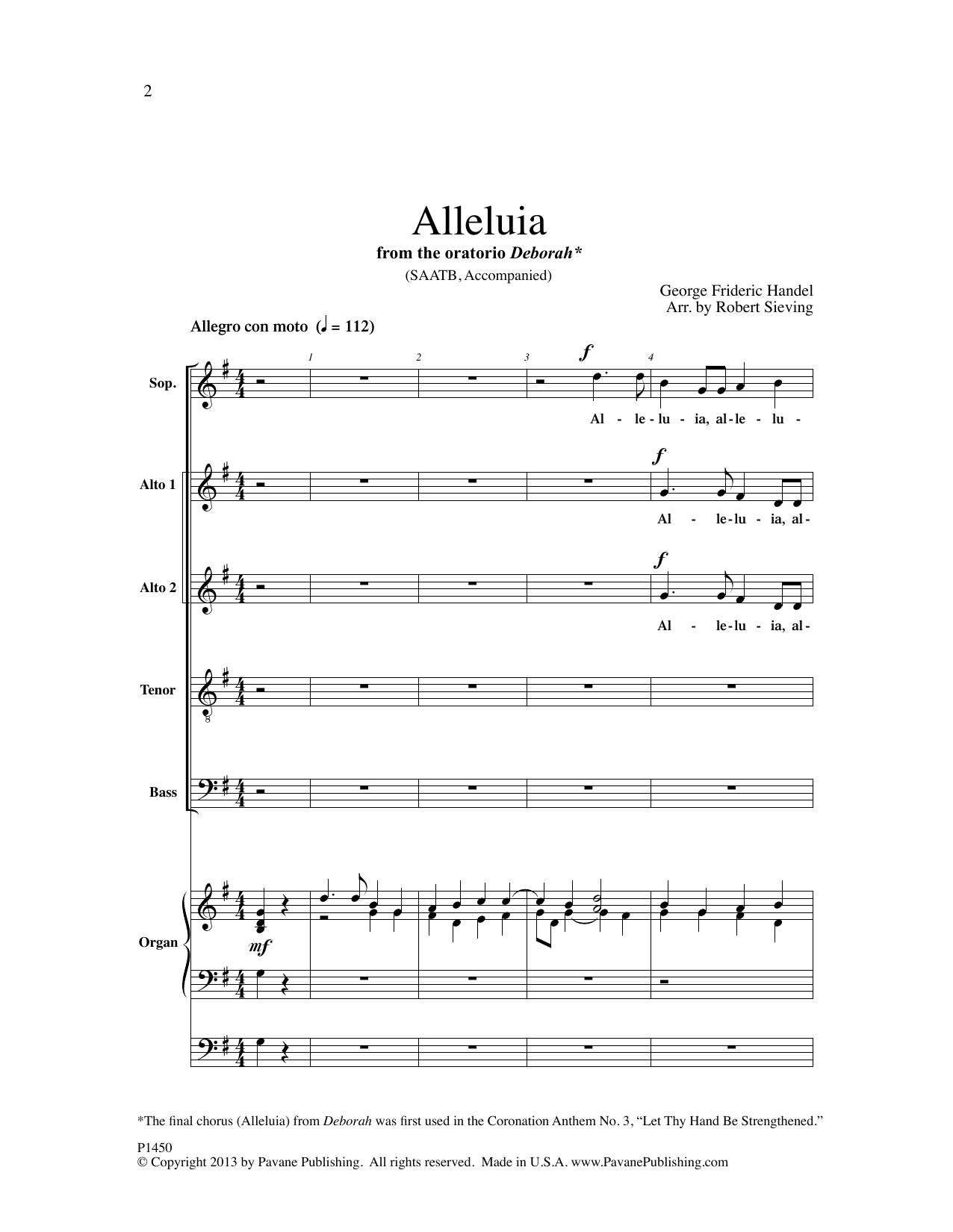 Robert Sieving Alleluia sheet music notes and chords. Download Printable PDF.