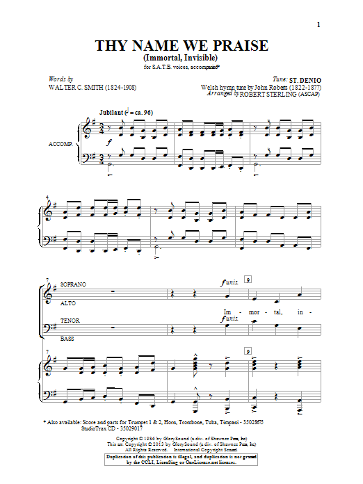 Robert Sterling Immortal, Invisible sheet music notes and chords. Download Printable PDF.