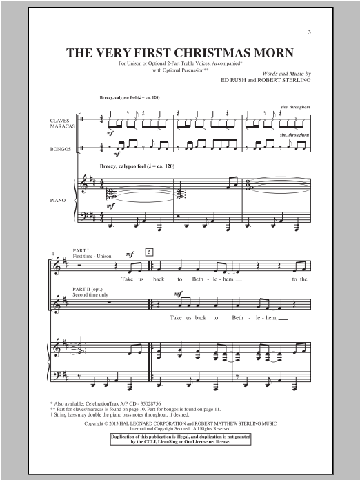Learn to play Robert Sterling The Very First Christmas Morn sheet music for 2-Part Choir in minutes. Price: 3.9900$ Robert Sterling The Very First Christmas Morn sheet music notes and chords arranged for 2-Part Choir