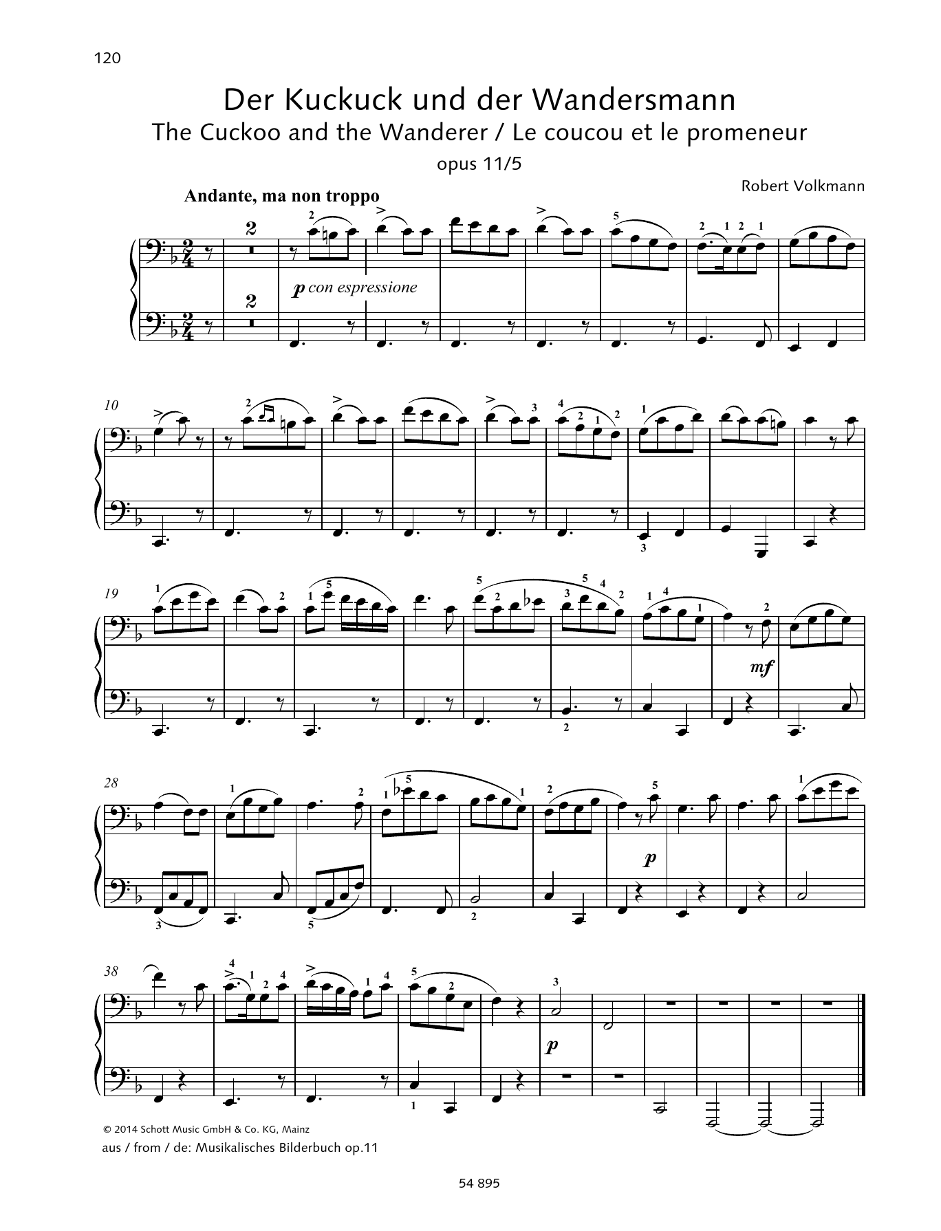 Learn to play Robert Volkmann The Cuckoo and the Wanderer sheet music for Piano Duet in minutes. Price: 6.9900$ Robert Volkmann The Cuckoo and the Wanderer sheet music notes and chords arranged for Piano Duet