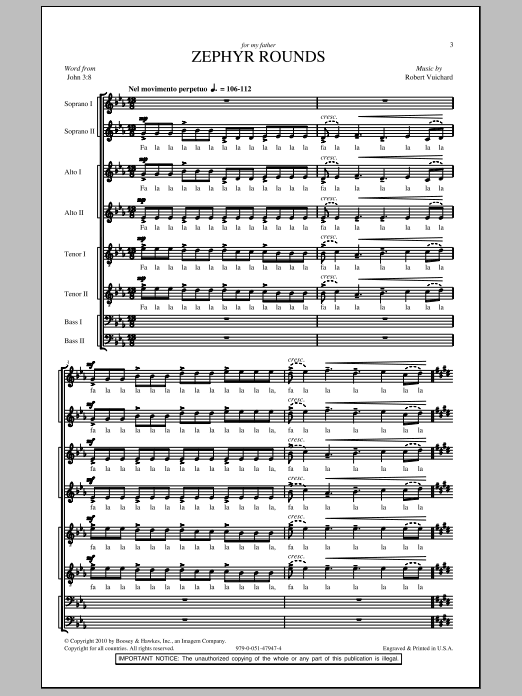 Robert Vuichard Zephyr Rounds sheet music notes and chords. Download Printable PDF.